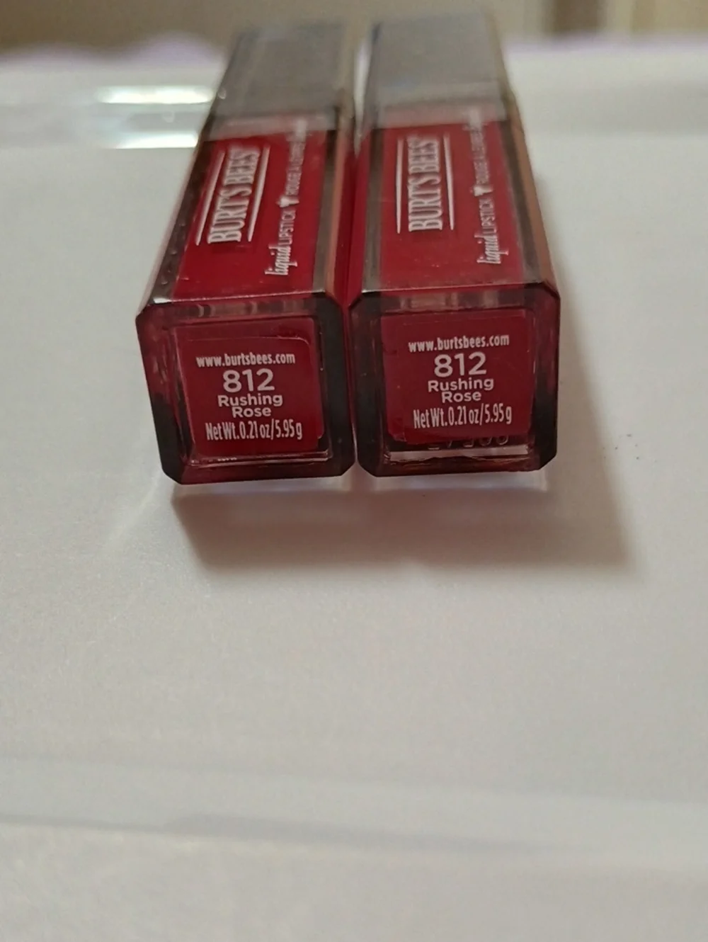 2 x Burts Bees, Natural Glossy Liquid Lipstick 812 Rushing Rose